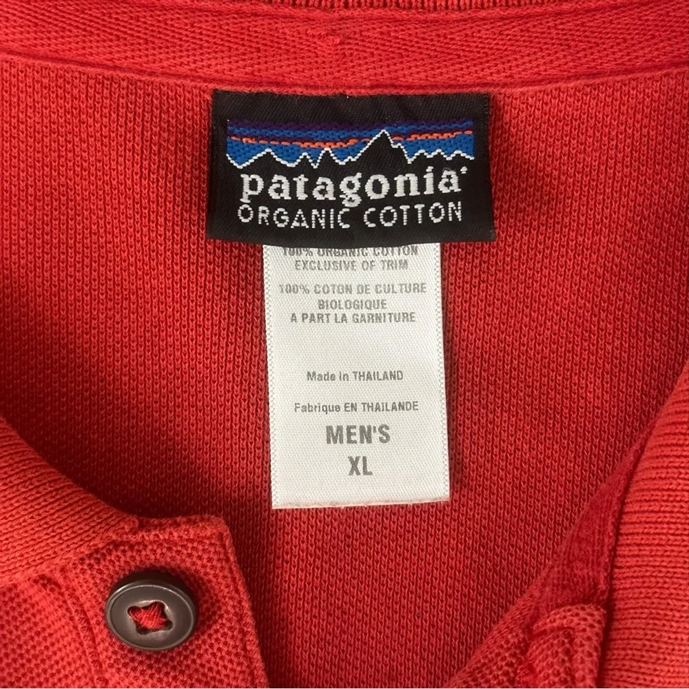 Patagonia Polo Size XL Men's Cotton Outdoors Casual Orange Shirt - Picture 2 of 4